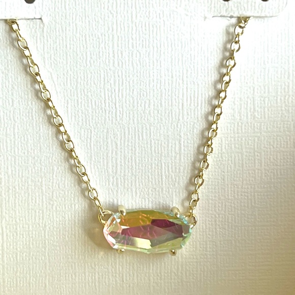 NWT Rare & Retired Kendra Scott Ever Necklace Dichroic & Yellow Gold Amazing! - Picture 8 of 14